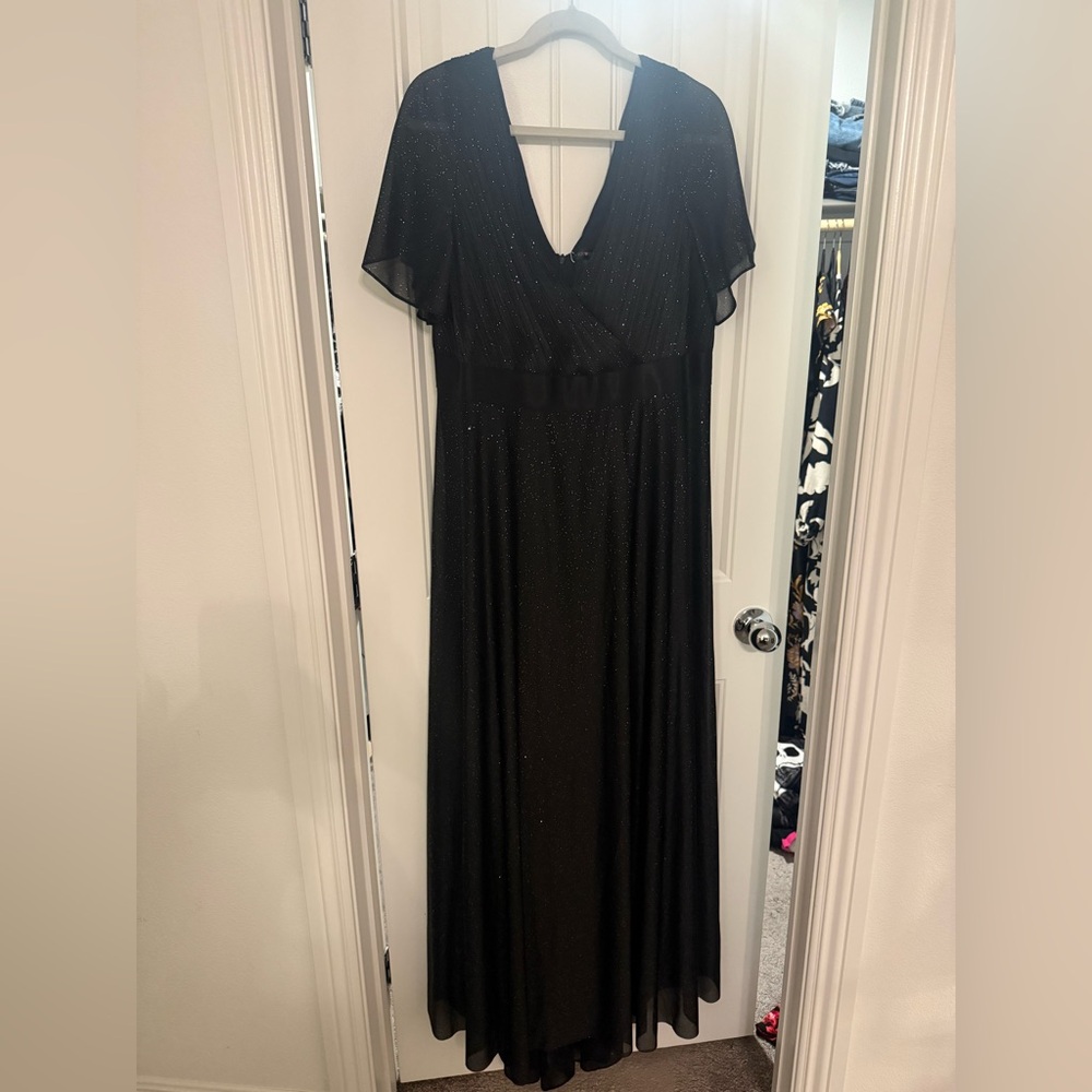 Ever Pretty Black Shimmer Maxi Dress size 22